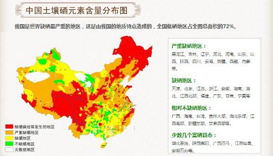 我國既有缺硒地區又有富硒地區